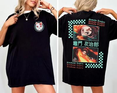 Demon Slayer Kimetsu no Yaiba Tanjiro Maske T-Shirt Demon Slayer Shirt Anime T-Shirt