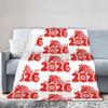 Year of the Horse Chinese New Year Blanket Wool Throw Blanket Bedroom Sofa Personalised Ultra-Soft Warm Bedsprea,