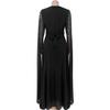 Elegant European & American Fashion Women's See-through Dress with Hot Drilling Details.