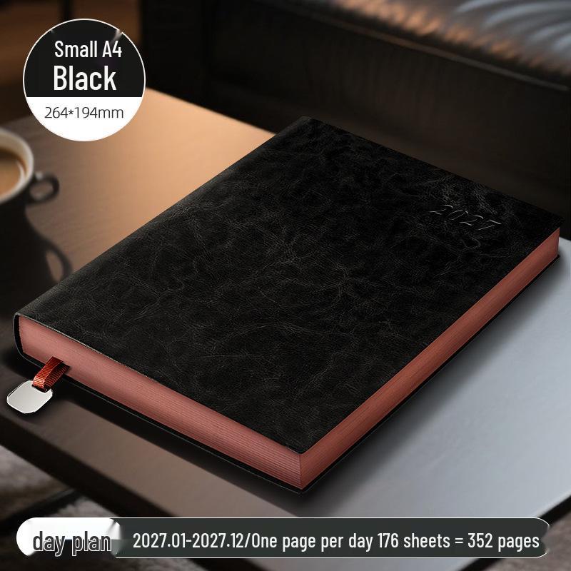 2026 A5 Planner: Soft Leather Cover, Annual Calendar, Custom LOGO Efficiency Notebook