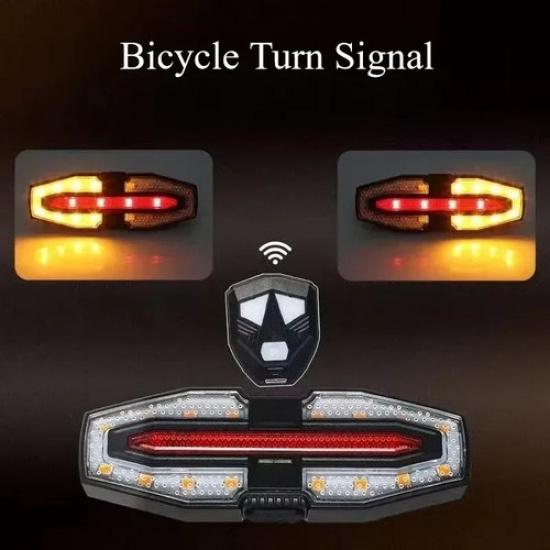 Wireless Remote Control Bike Turn Signal Taillight USB Rechargeable LED Light