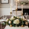 BAAJ-Metal Taper Candle Holders-Elegant Design, Set Of 3-Perfect For Table Centerpieces& Wedding Decorations