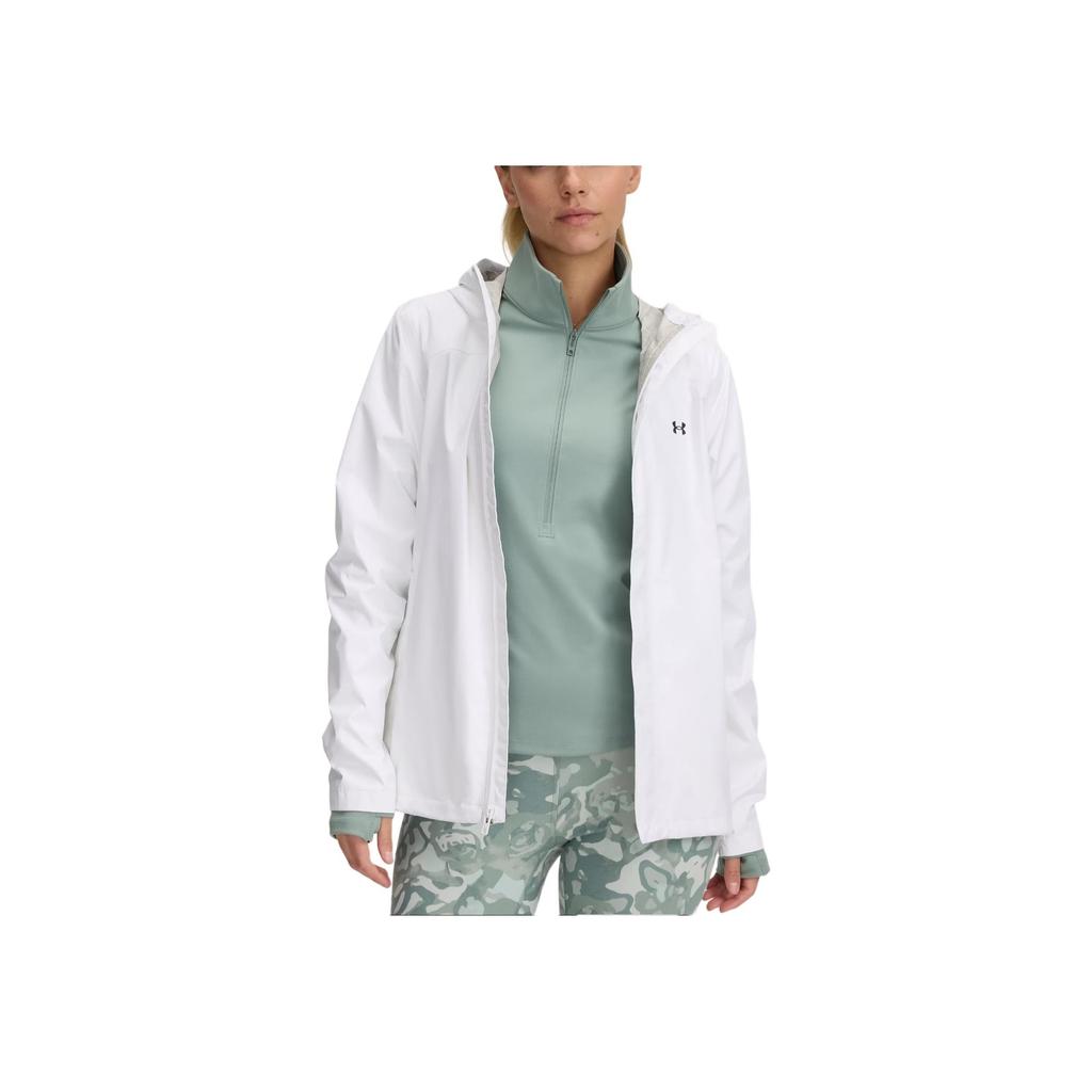 Under Armour Stormproof Hooded Comfortable Stylish Long Sleeve Jacket Women Jackets White 1374645-101