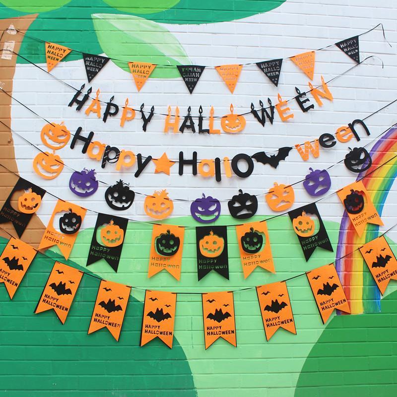 Decorative Banner Halloween Set Made From Soft Fabric For Unique Arrangements Venue