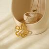 European, American Bohemian Style Plated 18k Gold Special-shaped Hollow Flower Pendant Necklace Stainless Steel Waterproof Jewelry