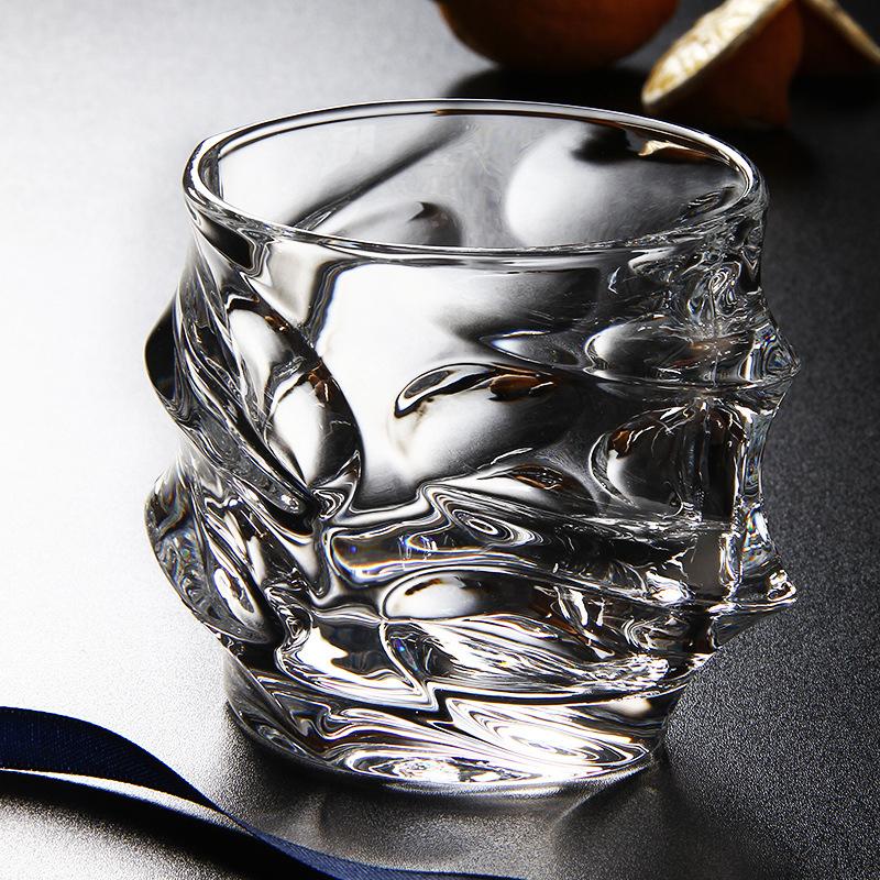 320ml Transparent Cocktail Brandy Cups 2pcs Set Household Whiskey Glass Nordic Classical Foreign Wine Glass Wave Shaped Beer Cup