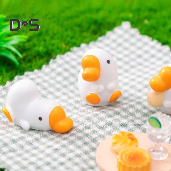 6 Pcs Mini Goose Figurines Resin Miniature White Goose Statues Bonsai Planter Goose Ornament for Micro Landscape Fairy Garden Decor