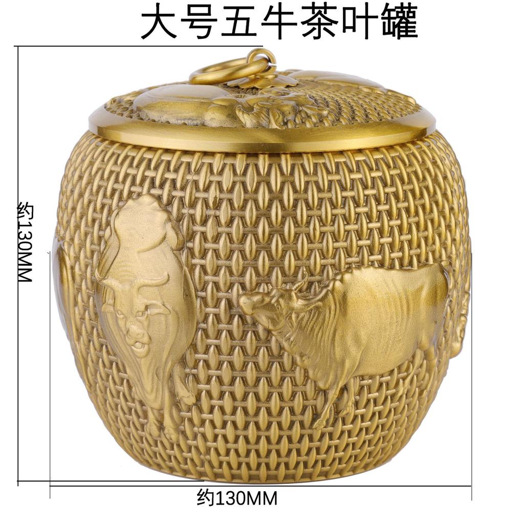 Office Desk Ornament Brass Tea Canister