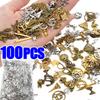 100pcs Vintage Metal Charms Mixed Animal Birds Beads Pendant DIY Bracelet Neacklace Accessories for Jewelry Making Findings