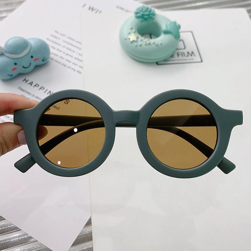 Children'S Sunglasses Round Cute Matte Glasses 1-8 Years Old Baby Decorative Versatile Tide Ink Can Be Ordered