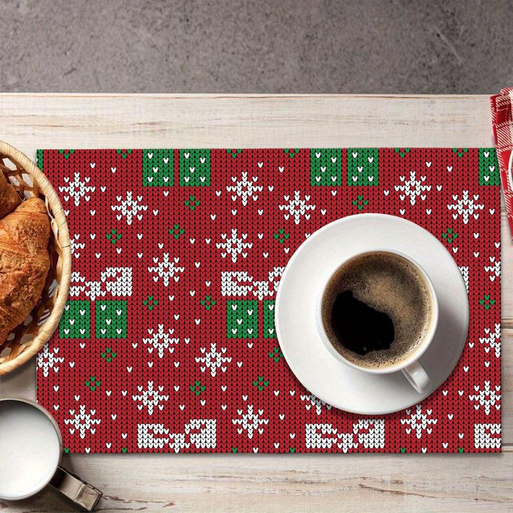 Neue dekorative Weihnachts-Schneeflocken-Tischsets – Festliches Winterdesign für europäische und amerikanische Partys