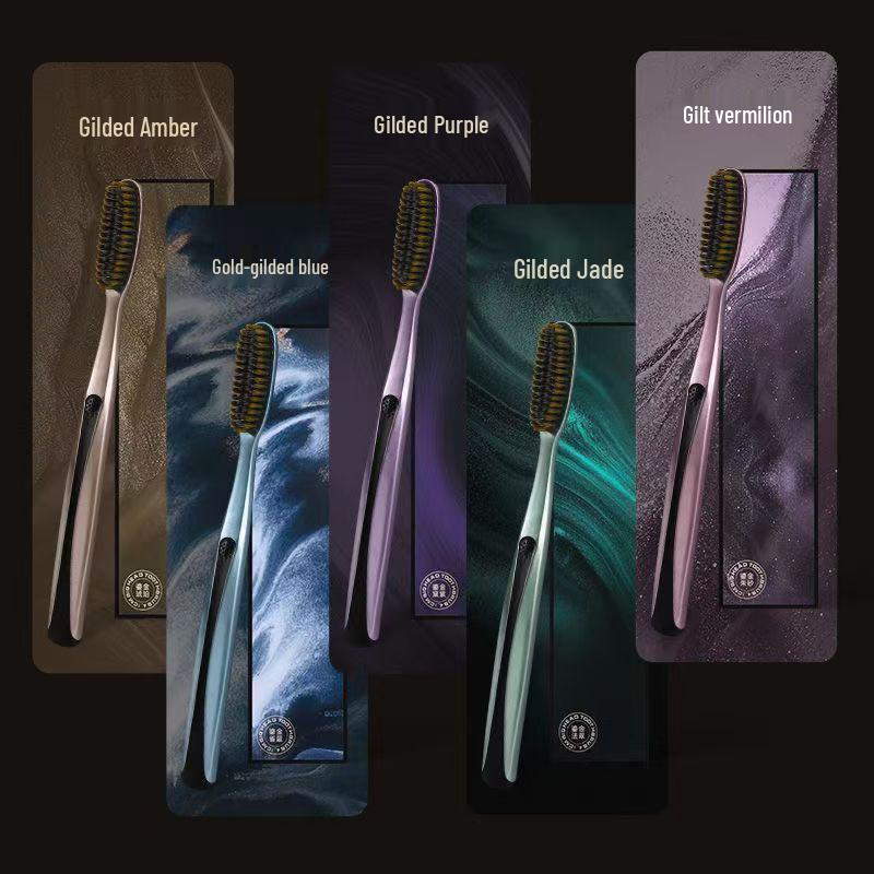 Clear Yang Adult Toothbrush - Soft Bristles, Gilded Series, Extra Large, Men's Family Pack