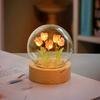 Flower Night Light Tulip Night Lamp Home Decoration Night Light Bedside Light for Office Bedroom Pink