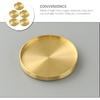 HEMOTON 5 Pack Round Coasters, 2.6 Inch Golden Brass Coasters for Drinks, Glass Cup Coasters Set, Protection Tabletop,Countertop and Surfaces from