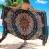 Bohemian Pattern Printed Decorative Beach Towel, Semi-Transparent Elegant Multi-Wear Wrap Skirt