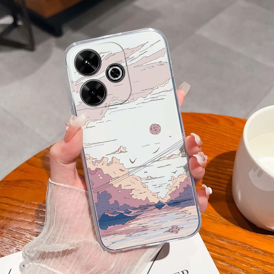 Populární pouzdro s graffiti motýlem pro Xiaomi Redmi 13 13C 14C A3 Note 13 Pro K70E K60 Ultra Nový kryt Měkký silikonový Ochrana proti pádu Průhledné pouzdra na telefon pro Redmi