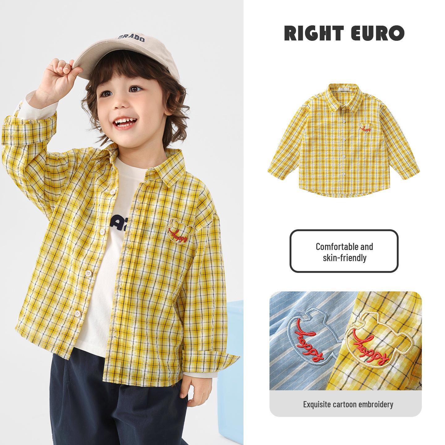 

Trendy European Boys Casual Spring/Autumn Shirt - 2026 New Style for Kids & Toddlers 110cm