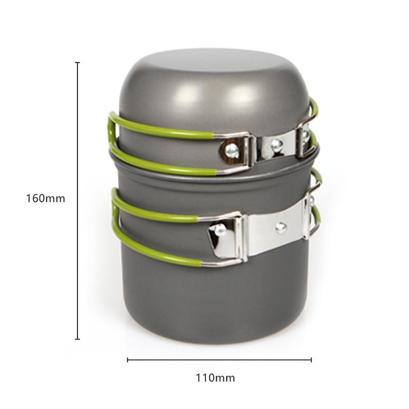 Lightweight Camping Cookware Set 10 Piece Ultralight Mess Kit Durable Non Stick for Hiking Mountaineering