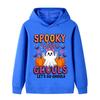B1648 Kids Boys Girls Halloween Pumpkin Ghost Print Casual Breathable Long Sleeves Hoodie