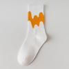 Women's Spring and Autumn Style Pure Cotton Mid-calf Socks, Gradient Color Letter Sports Socks, Long Socks