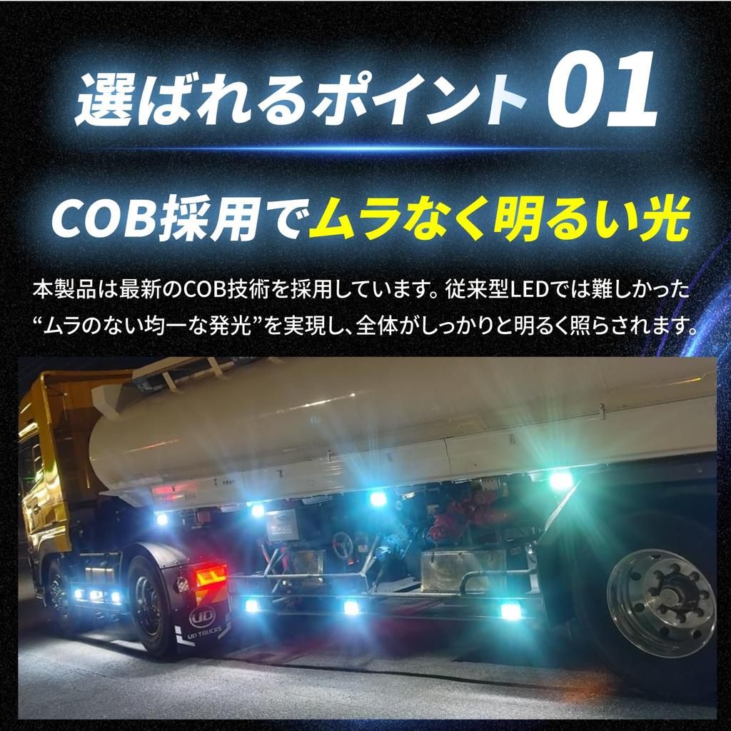 Takenous Takemura Shokai LED Side Marker Marker Pack of for Trucks Downlights, Lamps, 24V, 10, (White)