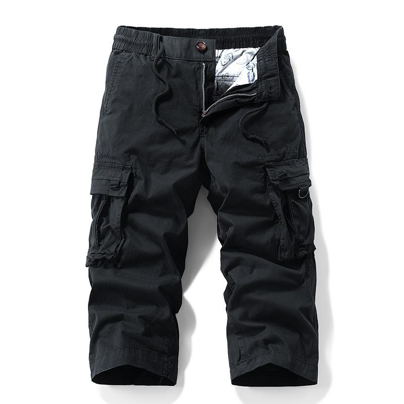 

New eight-point pants casual loose overalls trendy brand straight casual men s high street pants summer men s clothing 38 чёрный