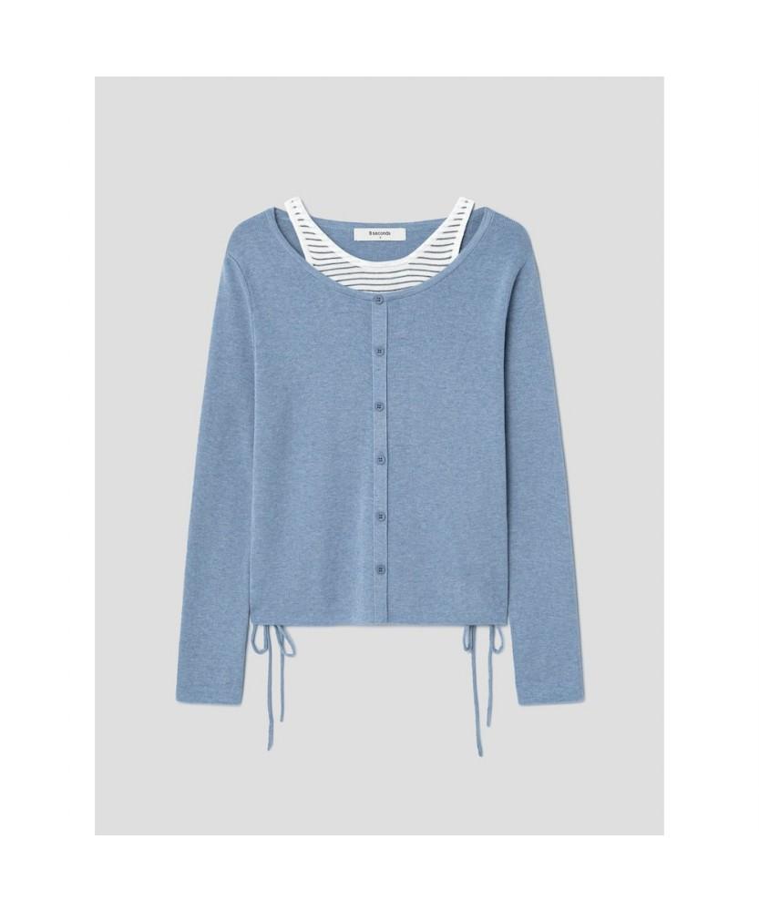 8SECONDS Layered Pullover Sky Blue