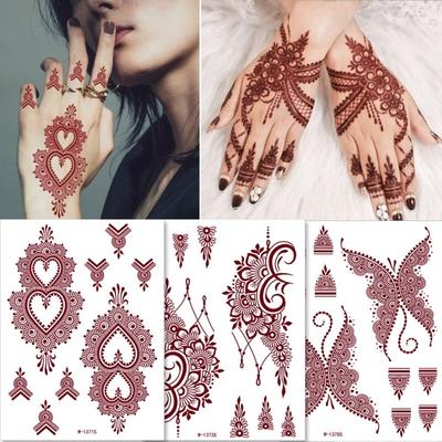Lace Fake Tattoo Temporary Tattoo Legs Arm Body Art Sticker Henna Tattoo Stickers  Finger Hand