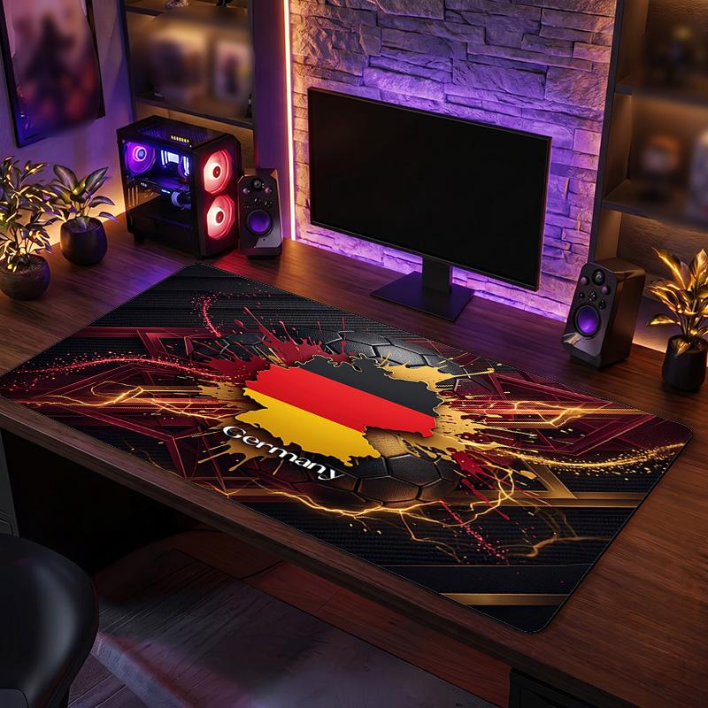 Germany Football Crest Mouse Pad, Extended Non Slip Rubber Desk Mat for Gaming Office Laptop Fan Gift