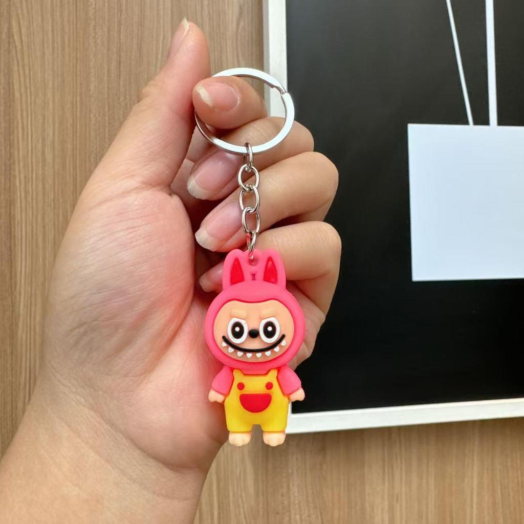 Cartoon Labubu Little Lamb 3D Doll Keychain - Cute Boy Schoolbag Ornament Gift