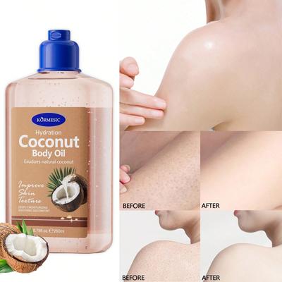 Olio Corpo Naturale al Cocco per Idratazione della Pelle Profondamente Idratante Nutriente Cura della Pelle Secca Olio di Cocco a Lunga Durata 24 ore per il Corpo
