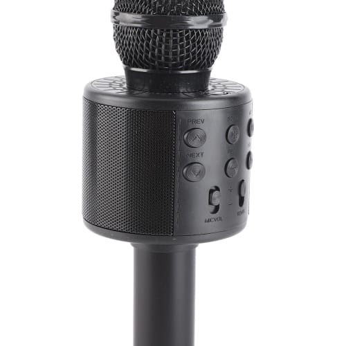 Microphone sans fil, Microphone de karaoké BT multifonctionnel 4-en-1 portable pour système de karaoké à domicile, fête KTV à domicile, voiture (Noir)