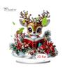 Christmas Party Supplies 2D Acrylic Angel Figurine with Warm LED Lights, Glowing Holiday Tabletop Decorative Signs Decor for Home Living Room