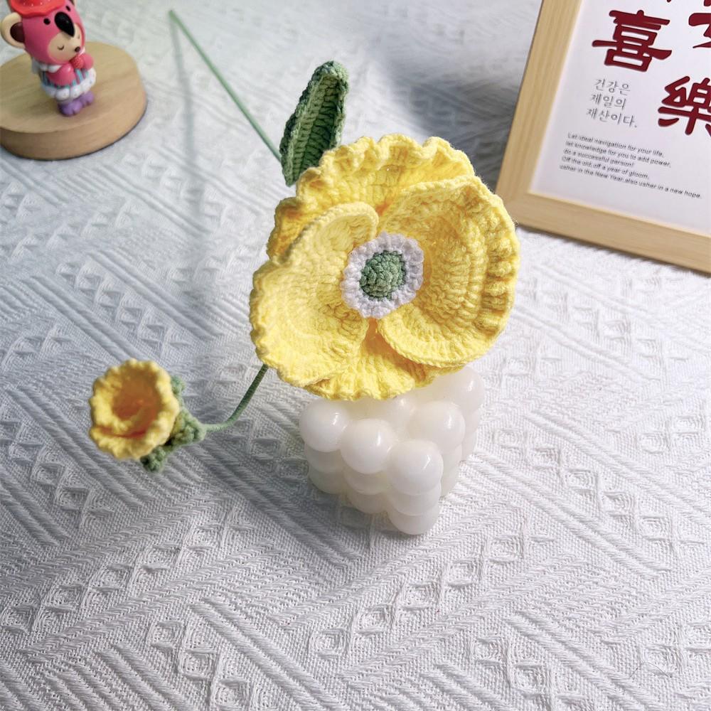 Creative Crochet Flower Bouquet Finished Handwoven Flowers Knitted Flower Wedding Party Decor  Friends Gift