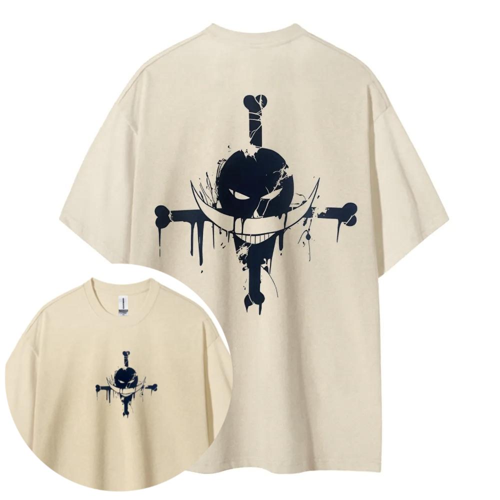 Japanese Anime ONE PIECE Luffy Sauron Peripheral Printed Cotton T-shirt Summer Men's and Women's Tops Short Sleeves Ins