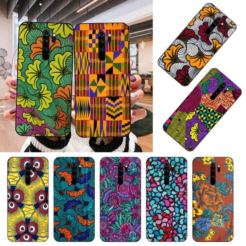 

African Wax Fabic Phone Case For Xiaomi Mi 12 11T 10T 9T Lite Pro Ultra Note 10 Poco F3 F4 X4 GT Soft Black Phone Cover