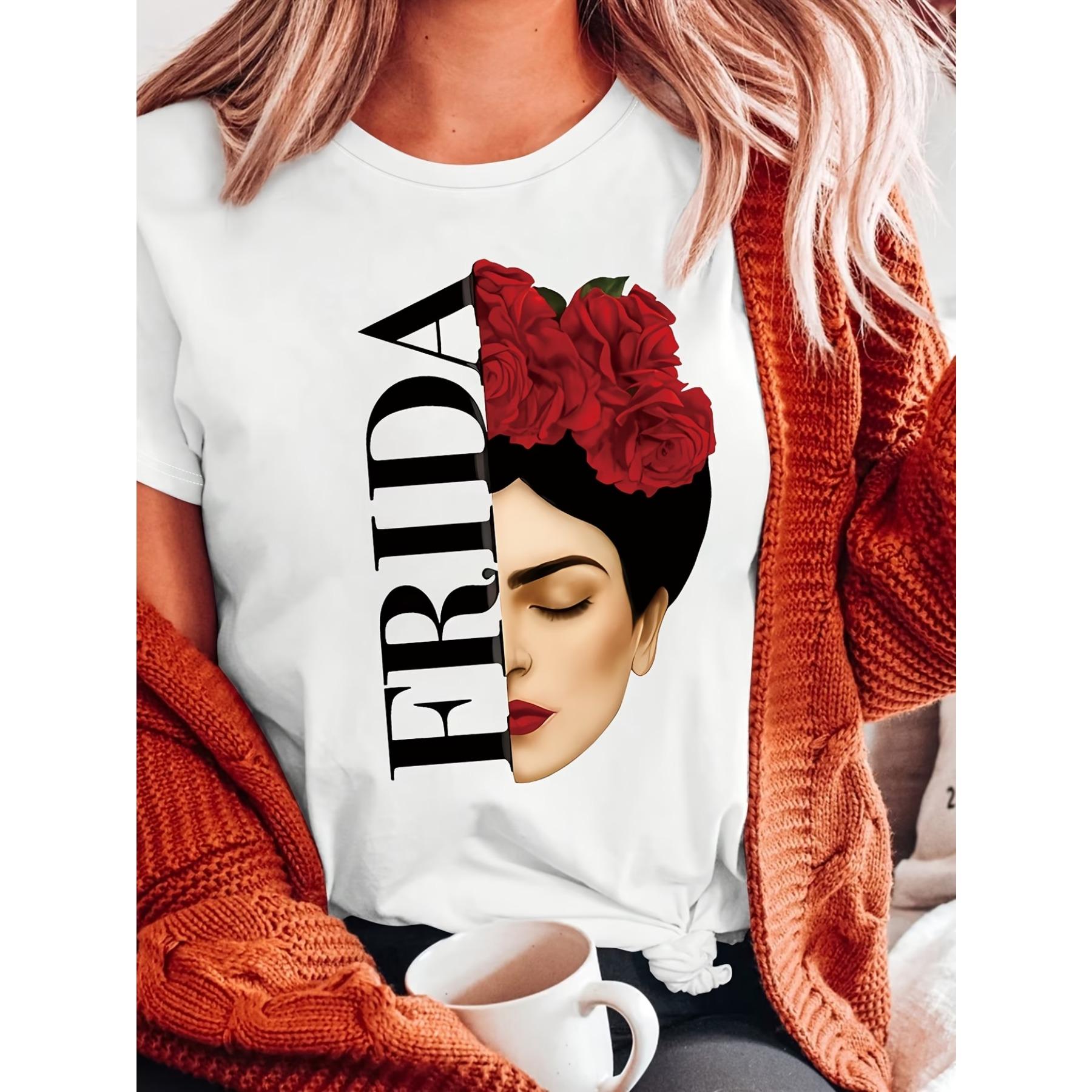 Circle Orientation Beautiful Lady Pattern Printing - Spring and Summer - Casual Round Neck Short-Sleeved Women S Top T-Shirt S белый