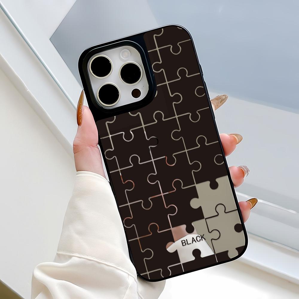 

Зеркальный чехол для телефона для iPhone 15 11 13 14 для 15 16 Pro Max 12 13 16 Pro Чехол для телефона в милом стиле с облаками, цветами и животными iPhone 16 чёрный