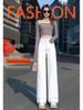 Autumn Straight-Leg High-Waisted Extra-Long White Wide-Leg Jeans for Women: Slim, Loose, Floor-Length Fit