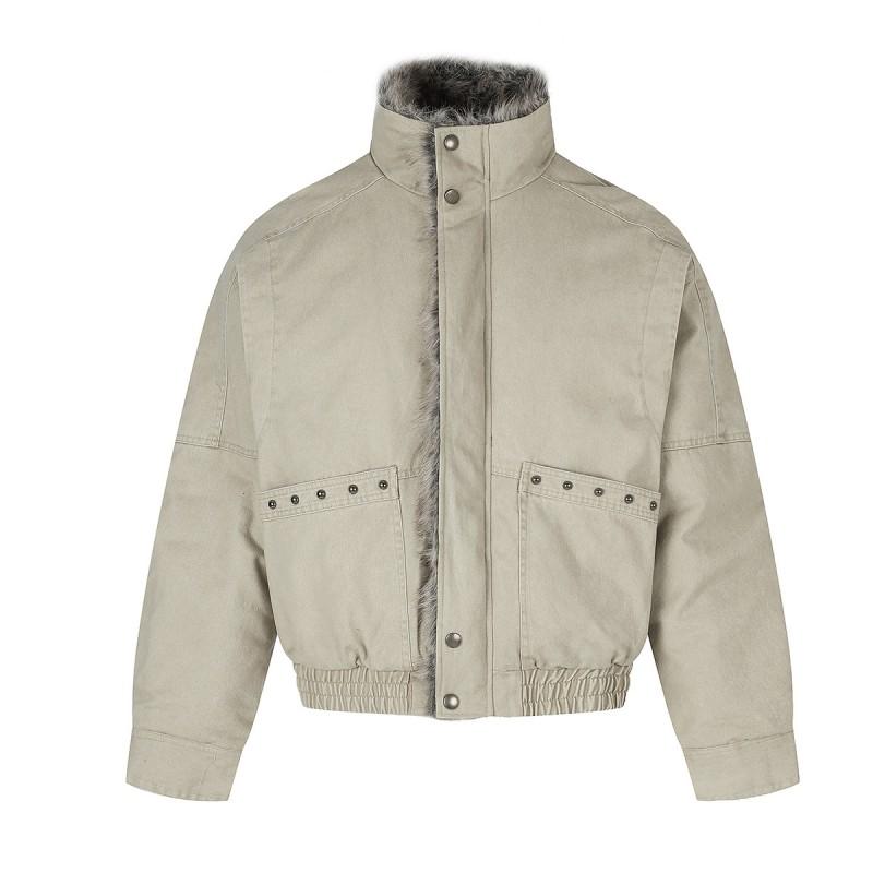 Magic Bear Winter Warm Puffer Jacket Fleece Lined Bomber Coat Street Style Couple Outwear