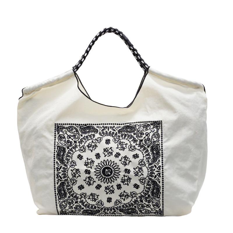 Ретро модная ручная вышитая нейлоновая сумка большой вместимости женская новая осенне-зимняя сумка-тоут на плечо