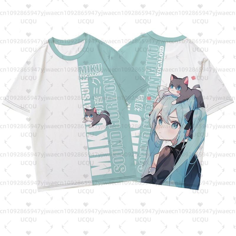 3D Printed Women's Short Sleeve T-shirt Summer Fashionable Casual Cute Hatsune Miku Hot Anime Fans T-shirt