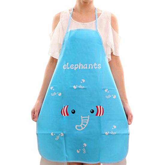 Zástěra bez rukávů Prodloužený popruh Halter Design Kreslený potisk Kuchyňská zástěra pro restauraci