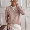 TikTok 2026 Autumn/Winter Gentle Knitwear: Loose Double-Layer V-Neck Two-Piece Sweater for Women