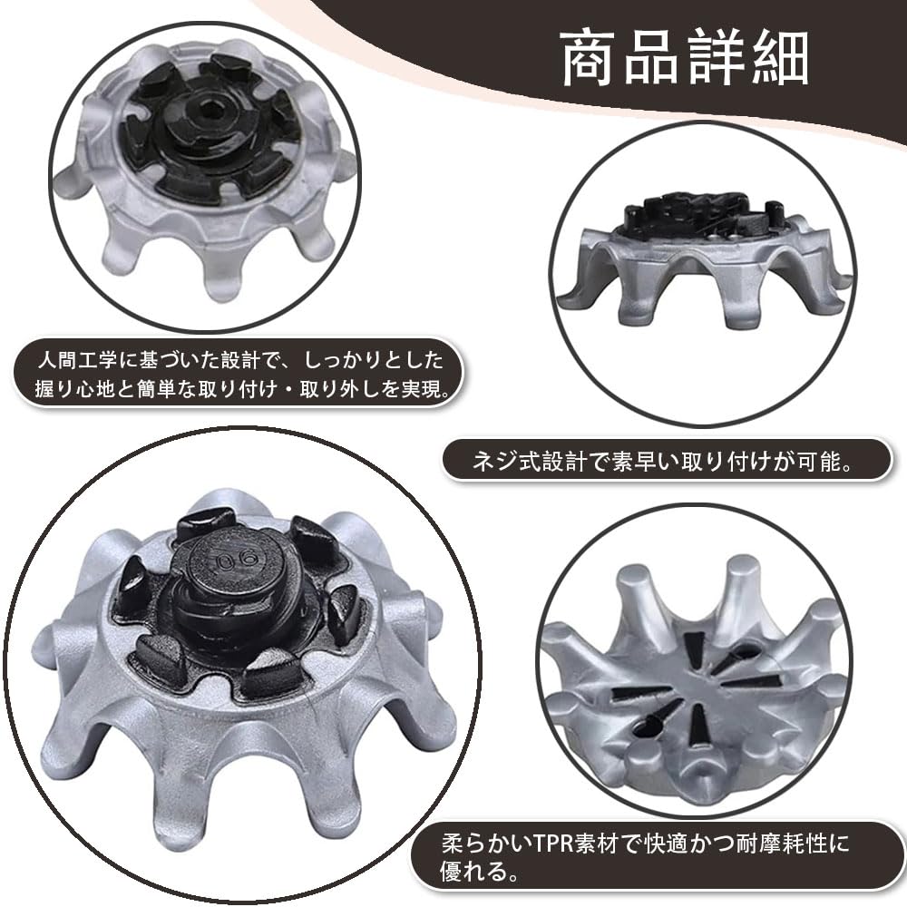 Golf spikes, shoe sole spikes, replacement soft spikes, replacement spike