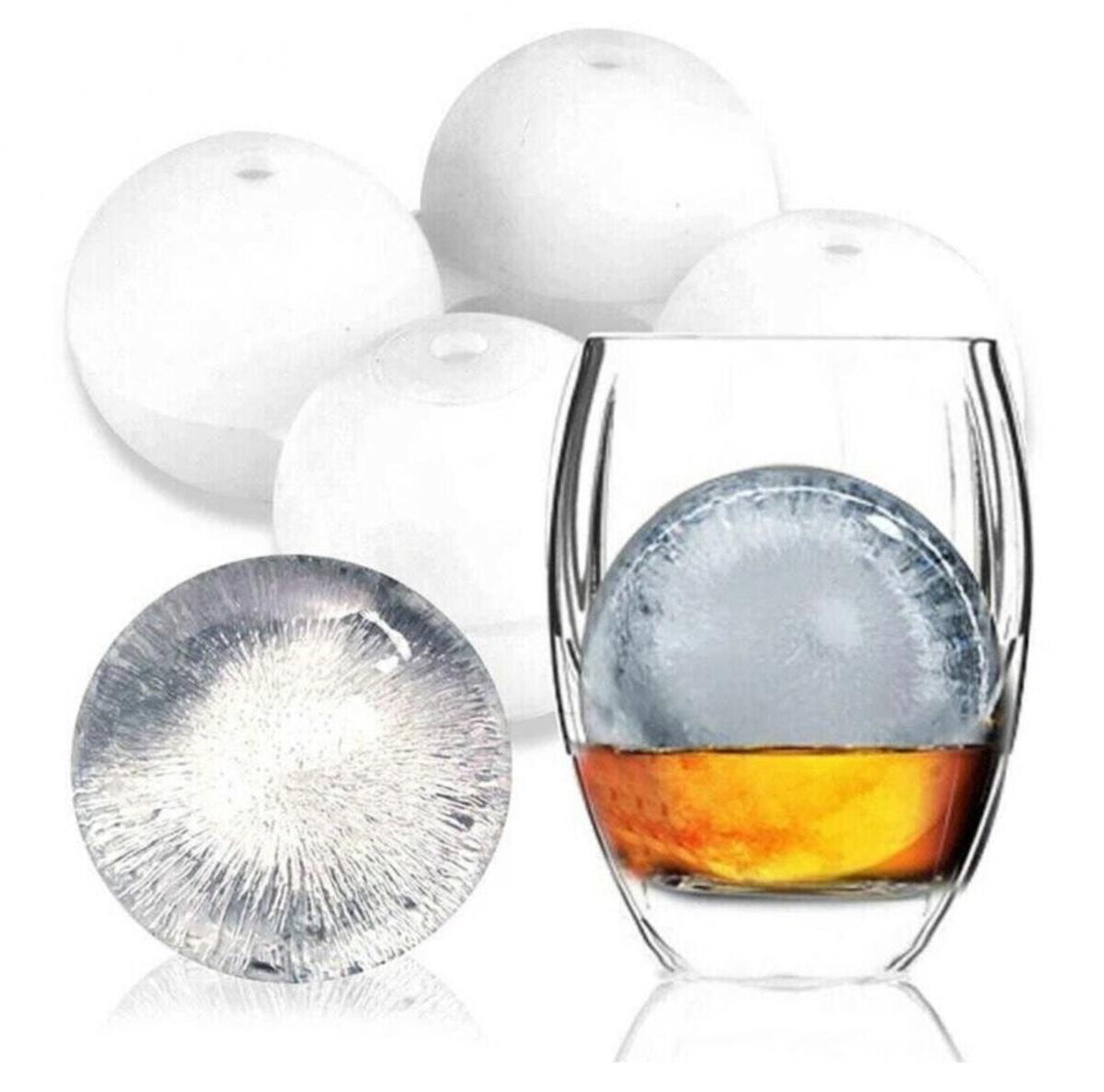 

4-piece Sphere Ice Ball Mold - Round Drink Ice Ball Freezer Ice Cube Storage and Presentation Container Standart білий