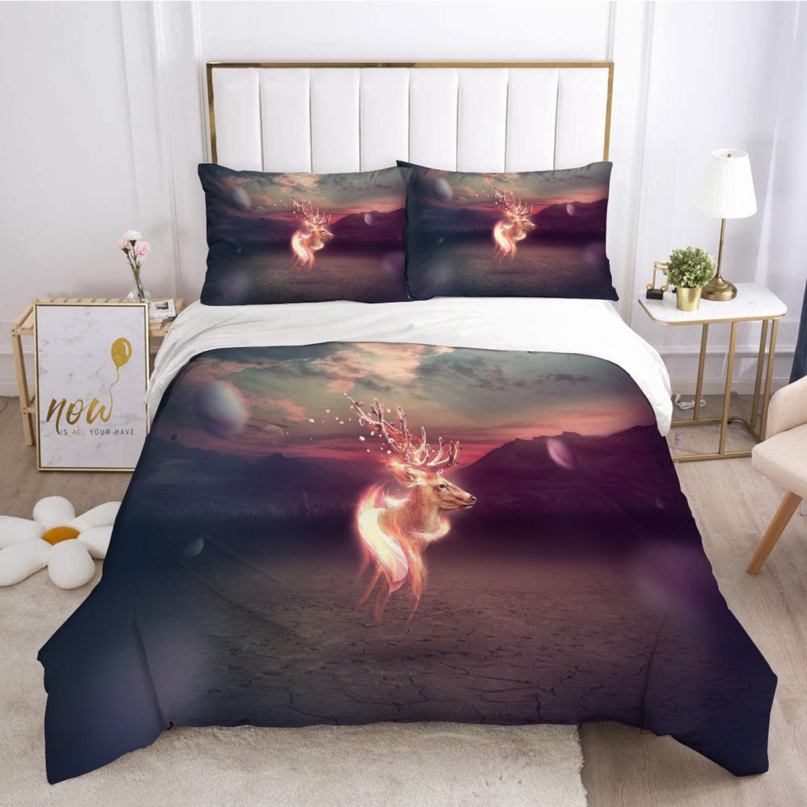 

Комплект постельного белья на рождественскую тематику, 3D-печать, пододеяльник, наволочка, домашний текстиль, комплект из трех предметов UK Single 135 * 200cm two-piece set (90g)