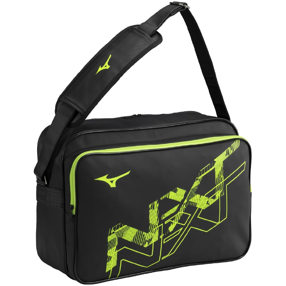 Shoulder Bag Rucksack Backpack for School Travel Excursion Club Activities Sports 33JSC002 Black X Lime L45 X W16 X H32 [Mizuno] N-XT
