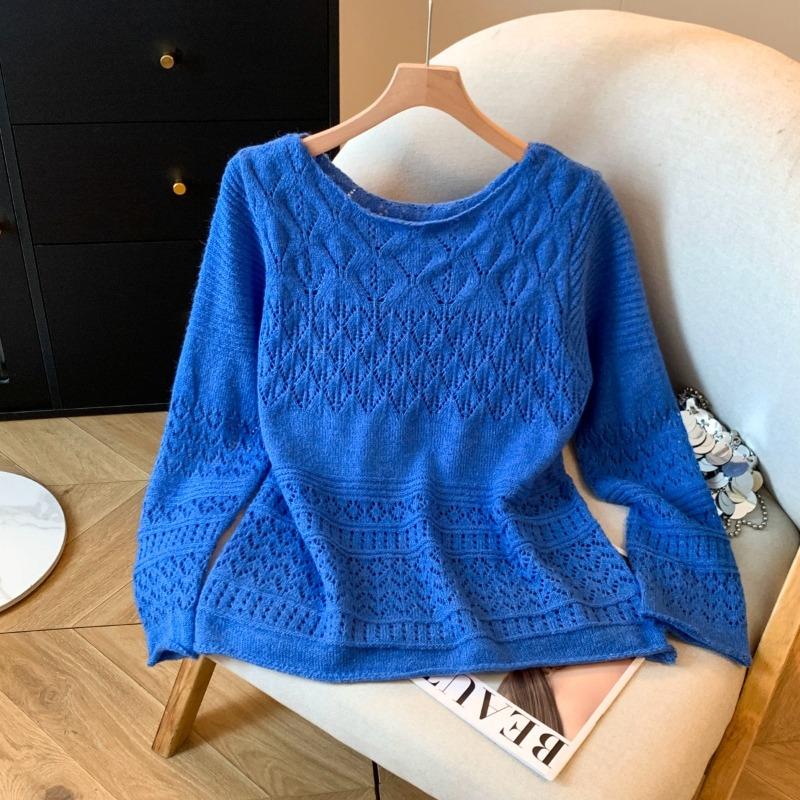 

Женская осенняя шикарная красивая блузка свободного ленивого стиля новая XL синий