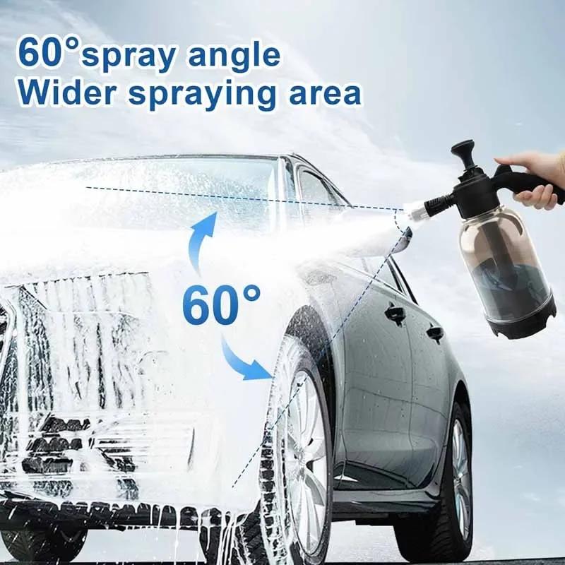 Butelka z rozpylaczem do mycia samochodu 2L Pompka ręczna Spieniacz Pistolet do piany śnieżnej Dysza Narzędzia do czyszczenia szyb samochodowych Rozpylacz z zaworem bezpieczeństwa